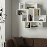 Etagère murale décorative en bois blanc avec design labyrinthe pour maison contemporaine - leBoMeuble
